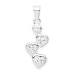 Ryan Jonathan Fine Jewelry Sterling Silver Graduated Cubic Zirconia Heart P