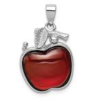 Ryan Jonathan Fine Jewelry Sterling Silver Red Cubic Zirconia Cabochon Appl