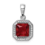 Ryan Jonathan Fine Jewelry Sterling Silver Red and Clear Cubic Zirconia Pen