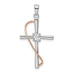 Ryan Jonathan Fine Jewelry Sterling Silver and Rose-Tone Cubic Zirconia Cro
