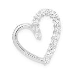 Ryan Jonathan Fine Jewelry Sterling Silver Cubic Zirconia Heart Pendant