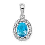 Ryan Jonathan Fine Jewelry Sterling Silver Oval Light Blue and Round White