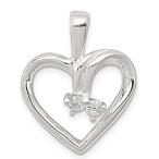 Ryan Jonathan Fine Jewelry Sterling Silver Cubic Zirconia and Heart Pendant