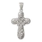 Ryan Jonathan Fine Jewelry Sterling Silver Cubic Zirconia Cross Pendant