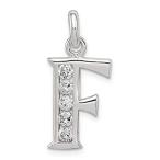 Ryan Jonathan Fine Jewelry Sterling Silver White Cubic Zirconia Initial F P