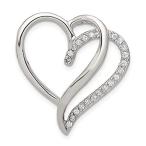 Ryan Jonathan Fine Jewelry Sterling Silver Cubic Zirconia Heart Pendant