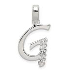 Ryan Jonathan Fine Jewelry Sterling Silver Cubic Zirconia Initial G Pendant