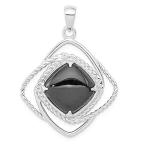Ryan Jonathan Fine Jewelry Sterling Silver Onyx Square Pendant