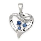 Ryan Jonathan Fine Jewelry Sterling Silver Clear and Blue Cubic Zirconia He