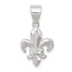 Ryan Jonathan Fine Jewelry Sterling Silver Cubic Zirconia Fleur De Lis Pend