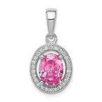 Ryan Jonathan Fine Jewelry Sterling Silver Oval Pink and Round White Cubic