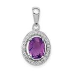 Ryan Jonathan Fine Jewelry Sterling Silver Amethyst and Cubic Zirconia Pend