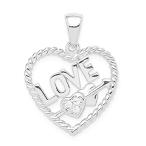 Ryan Jonathan Fine Jewelry Sterling Silver Cubic Zirconia Love Heart Pendan
