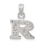 Ryan Jonathan Fine Jewelry Sterling Silver Cubic Zirconia Initial R Pendant