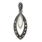 Ryan Jonathan Fine Jewelry Sterling Silver Marcasite and Mother of Pearl Pe