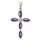 Ryan Jonathan Fine Jewelry Sterling Silver Amethyst and Diamond Pendant