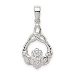 Ryan Jonathan Fine Jewelry Sterling Silver Cubic Zirconia Claddagh with Tri