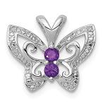 Ryan Jonathan Fine Jewelry Sterling Silver Amethyst and Diamond Pendant