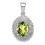 Ryan Jonathan Fine Jewelry Sterling Silver Peridot and Diamond Pendant