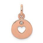 Ryan Jonathan Fine Jewelry Sterling Silver Rose-Tone and Diamond Open Heart