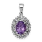 Ryan Jonathan Fine Jewelry Sterling Silver Amethyst and Diamond Pendant