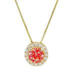 1.25ct Brilliant Round Cut Pave Halo unique Fine jewelry Fancy Red Simulate