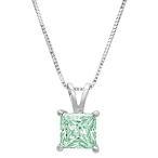 2.45ct Brilliant Princess Cut unique Fine jewelry Mint Green Simulated diam