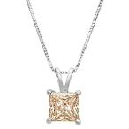 3.05ct Brilliant Princess Cut unique Fine jewelry Brown Champagne Cubic Zir