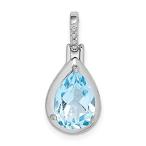 Ryan Jonathan Fine Jewelry Sterling Silver Swiss Blue Topaz Teardrop Pendan