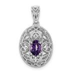 Ryan Jonathan Fine Jewelry Sterling Silver Oval Amethyst and White Topaz Pe