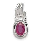 Ryan Jonathan Fine Jewelry Sterling Silver Diamond and Oval Ruby Pendant