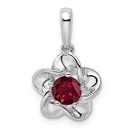 Ryan Jonathan Fine Jewelry Sterling Silver Floral Lab Created Ruby Pendant