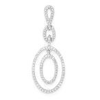 Ryan Jonathan Fine Jewelry Sterling Silver Diamond Oval Pendant