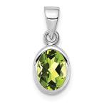 Ryan Jonathan Fine Jewelry Sterling Silver Oval Peridot Pendant