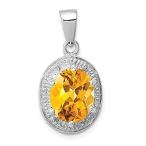 Ryan Jonathan Fine Jewelry Sterling Silver Citrine and Diamond Pendant