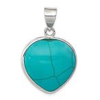 Ryan Jonathan Fine Jewelry Sterling Silver Heart Turquoise Pendant