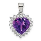 Ryan Jonathan Fine Jewelry Sterling Silver Amethyst and Cubic Zirconia Pend