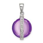 Ryan Jonathan Fine Jewelry Sterling Silver Amethyst Cubic Zirconia Pendant