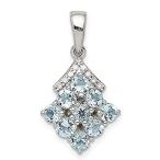 Ryan Jonathan Fine Jewelry Sterling Silver Diamond and Aquamarine Pendant