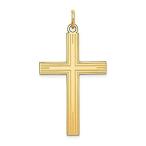 14k Yellow Gold Designed Cross Pendant