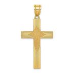 14k Yellow Gold Designed Cross Pendant