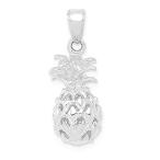 14k White Gold Pineapple Pendant