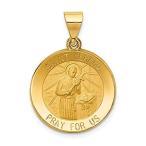 14k Yellow Gold and Satin St. Gerard Medal Pendant