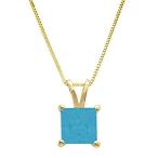 1.95 ct Brilliant Princess Cut Designer Simulated CZ Blue Turquoise Ideal V