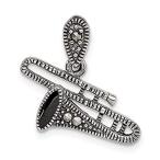 Ryan Jonathan Fine Jewelry Sterling Silver Antiqued Marcasite and Black Epo