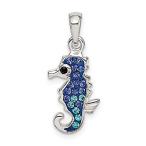 Ryan Jonathan Fine Jewelry Sterling Silver Blue/Aqua Preciosa Crystal Seaho