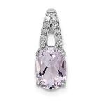 Ryan Jonathan Fine Jewelry Sterling Silver Diamond and Pink Quartz Oval Pen