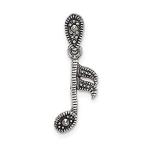 Ryan Jonathan Fine Jewelry Sterling Silver Antiqued Marcasite Music Note Pe