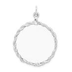 Ryan Jonathan Fine Jewelry Sterling Silver Engraveable Round with Rope Fron