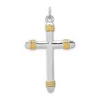 Ryan Jonathan Fine Jewelry Sterling Silver and 18k Gold Plated Rope Cross P